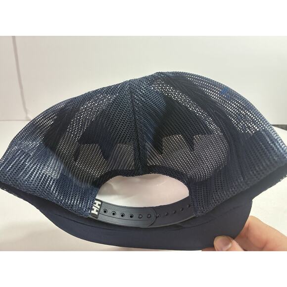 Helly Hansen A-Frame Cabin Logo Trucker Hat Navy Mesh Snapback Outdoor Hiking - Picture 5 of 8